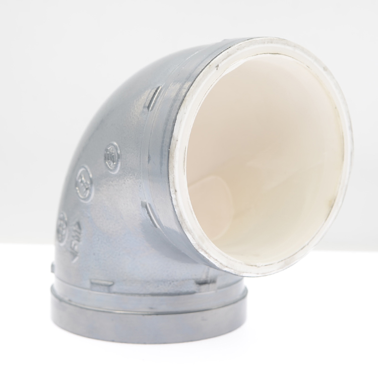 建支溝槽襯塑管件-銀色彎頭